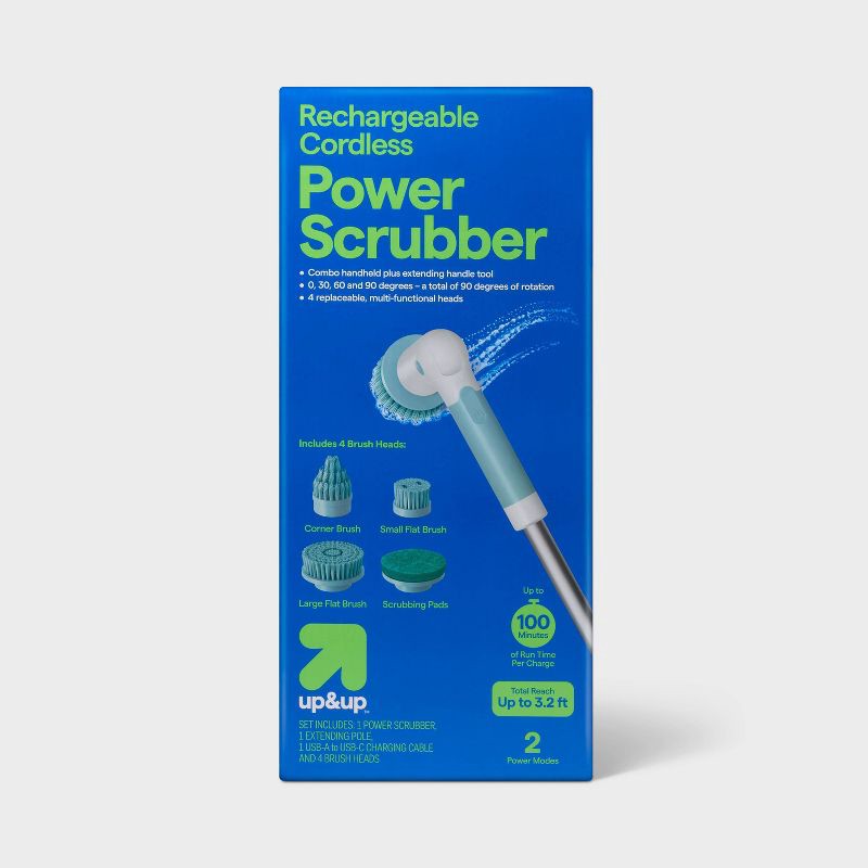 slide 1 of 3, Power Scrubber with Attachments Handheld Plus Extended Handle - up&up™, 1 ct