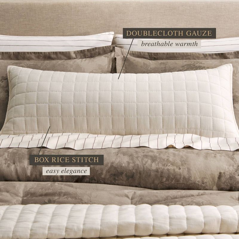 slide 2 of 6, Jeremiah Brent Home 36"x14" Box Rice Stitch Gauze Oversized Oblong Accent Pillow Cream, 1 ct