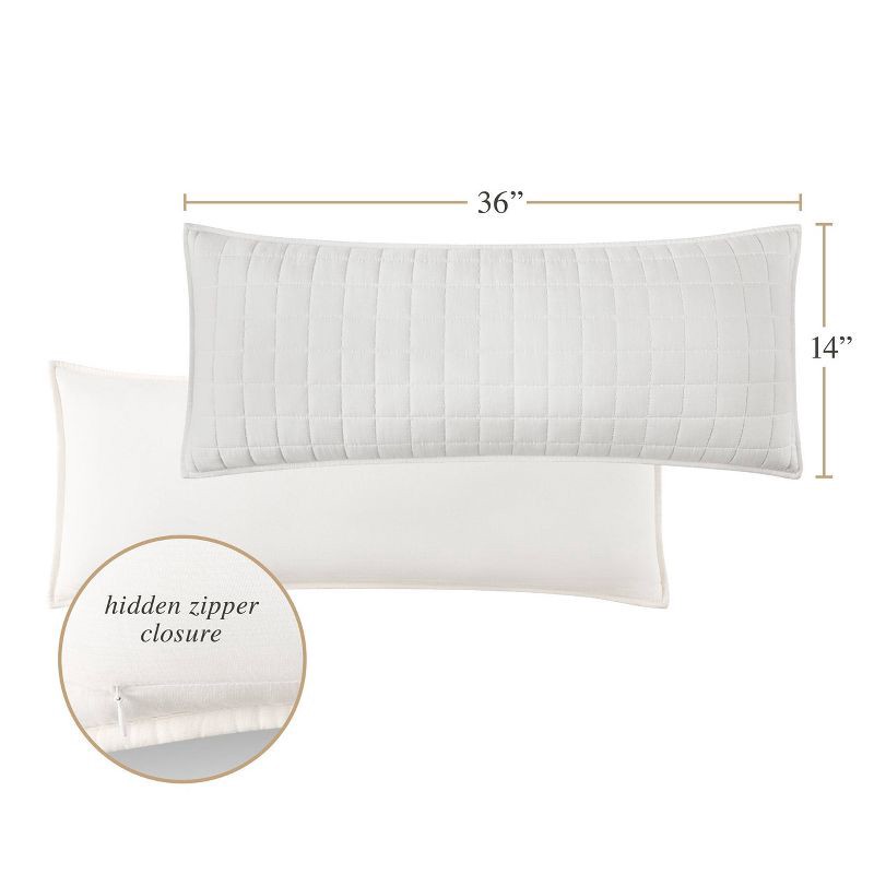 slide 3 of 6, Jeremiah Brent Home 36"x14" Box Rice Stitch Gauze Oversized Oblong Accent Pillow Cream, 1 ct