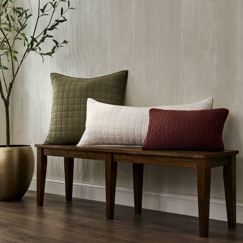 slide 5 of 6, Jeremiah Brent Home 36"x14" Box Rice Stitch Gauze Oversized Oblong Accent Pillow Cream, 1 ct