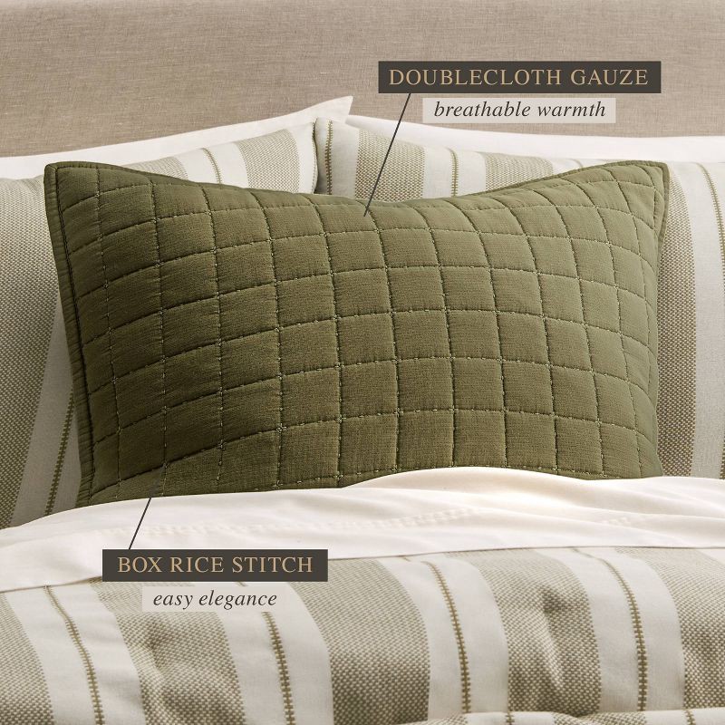 slide 3 of 7, Jeremiah Brent Home 24"x24" Box Rice Stitch Gauze Euro Accent Pillow Green, 1 ct