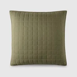 Jeremiah Brent Home 24"x24" Box Rice Stitch Gauze Euro Accent Pillow Green