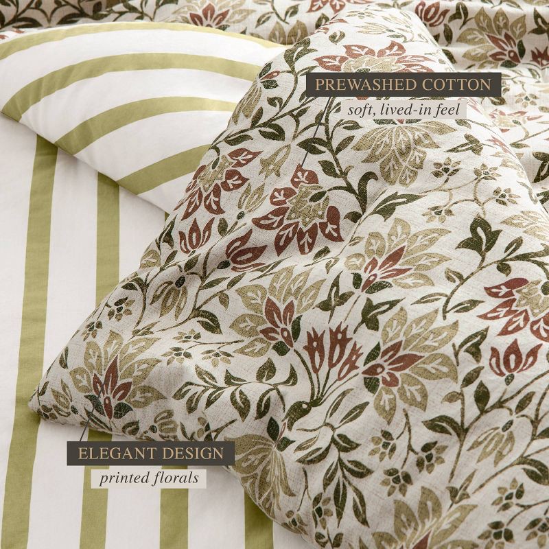 slide 2 of 8, Jeremiah Brent Home 3pc King Floral 'Geneva' Cotton Comforter Set Green, 3 ct