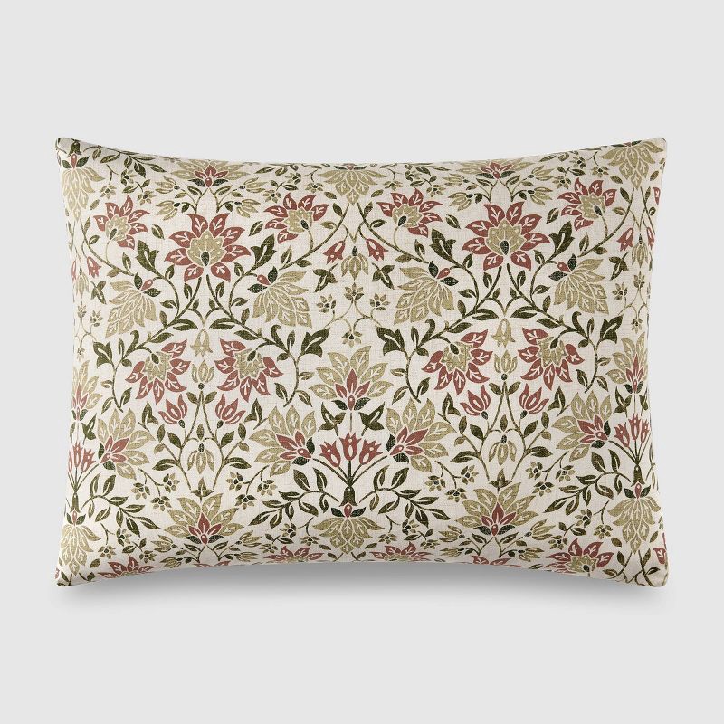 slide 3 of 8, Jeremiah Brent Home 3pc King Floral 'Geneva' Cotton Comforter Set Green, 3 ct