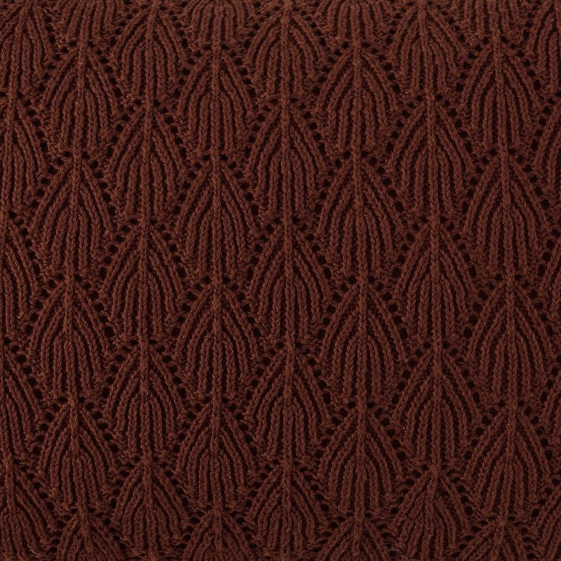 slide 4 of 6, Jeremiah Brent Home 20"x12" Cotton Knitted Pointelle Lumbar Accent Pillow Raisin, 1 ct
