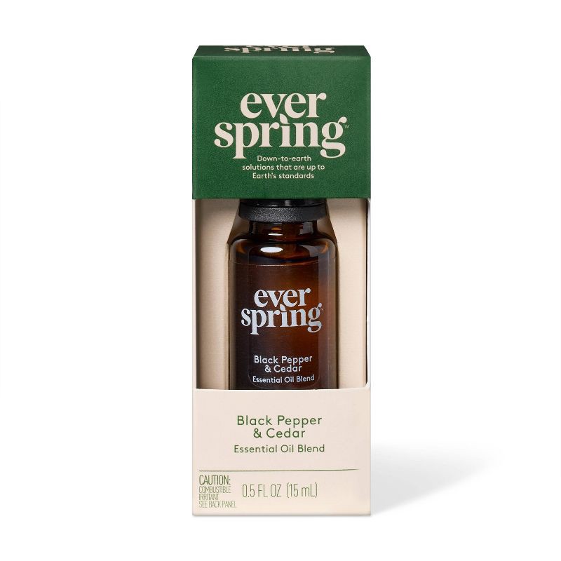 slide 1 of 4, Essential Oil Blend Black Pepper & Cedar Essential Oil - 0.5 fl oz - Everspring™, 0.5 fl oz