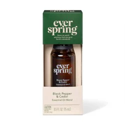 Essential Oil Blend Black Pepper & Cedar Essential Oil - 0.5 fl oz - Everspring™