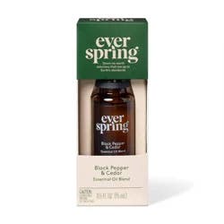 Essential Oil Blend Black Pepper & Cedar Essential Oil - 0.5 fl oz - Everspring™