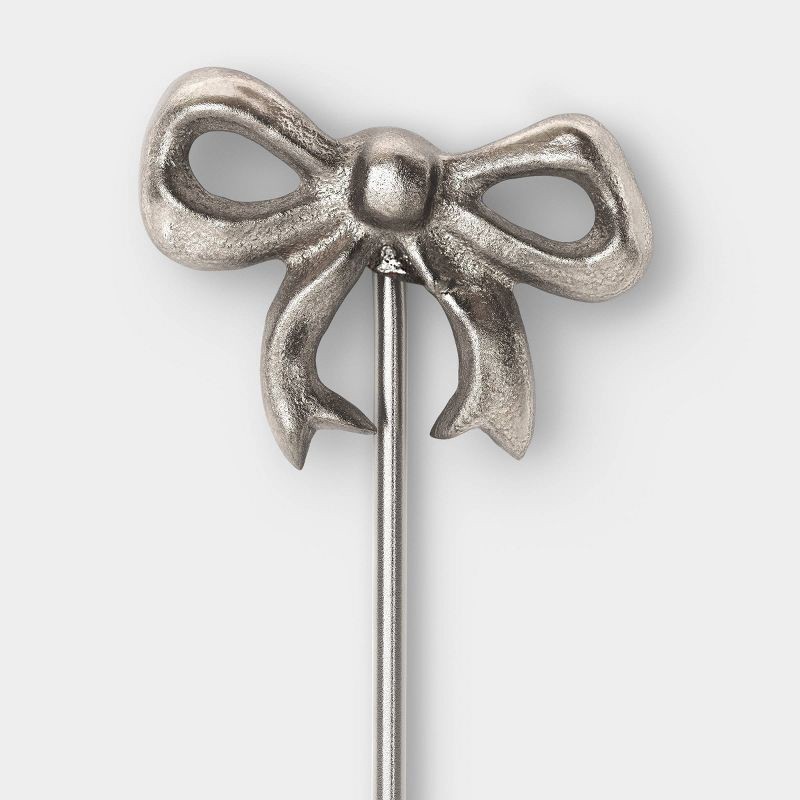slide 4 of 4, 4pk Bow Cocktail Picks Silver - Threshold™, 4 ct