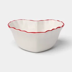 6.6 fl oz Valentine's Day Stoneware Heart Dip Bowl White - Threshold™