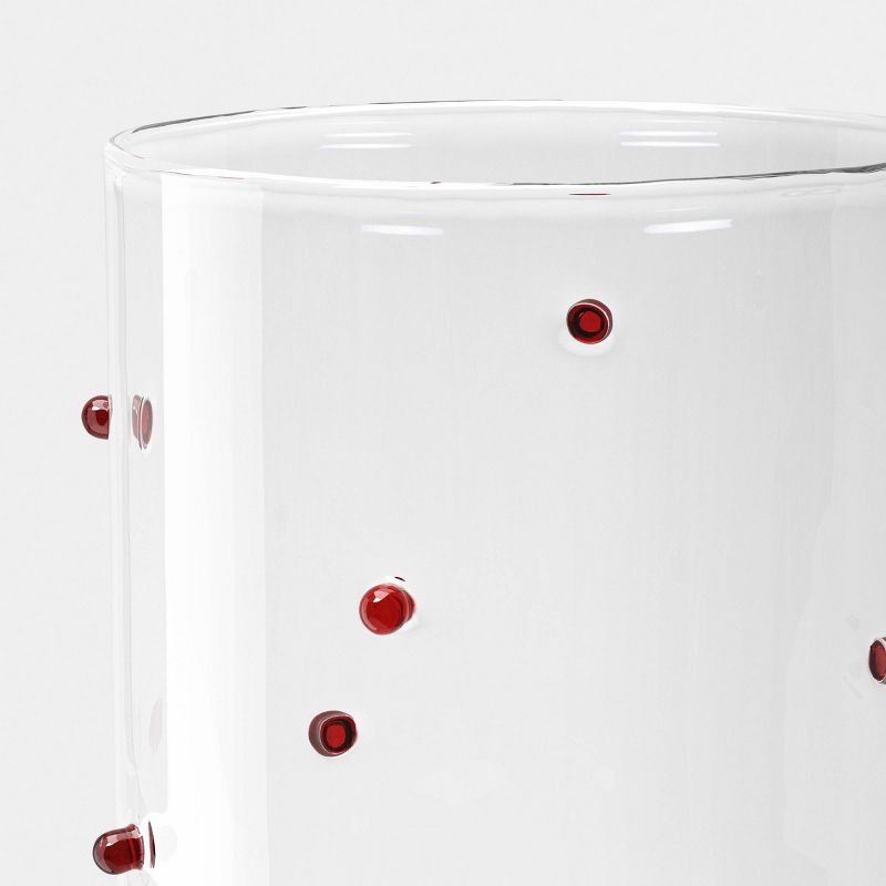 slide 3 of 3, 14.5 fl oz Wine Glass Clear with Red Dots - Threshold™, 14.5 fl oz