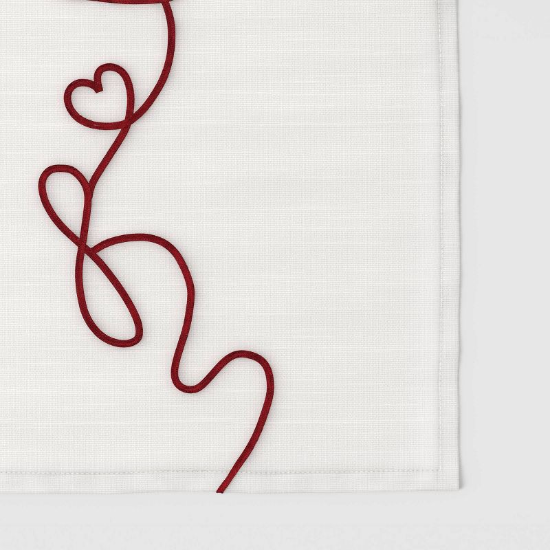 slide 3 of 3, 72"x14" Ribbon Love Table Runner White - Threshold™, 1 ct