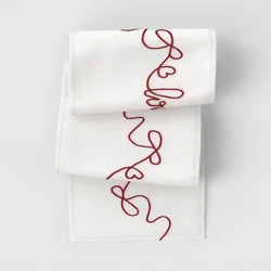 72"x14" Ribbon Love Table Runner White - Threshold™