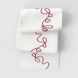 72"x14" Ribbon Love Table Runner White - Threshold™