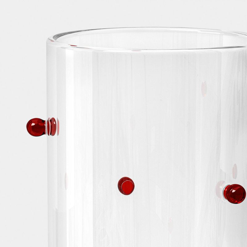 slide 3 of 3, 7.3 fl oz Champagne Glass Clear with Red Dots - Threshold™, 7.3 fl oz