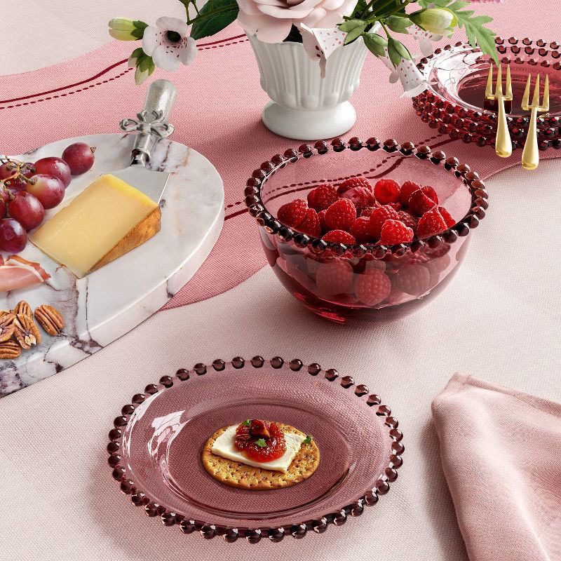 slide 2 of 4, 2pk 6.06" Glass Beaded Appetizer Plates Pink - Threshold™, 2 ct