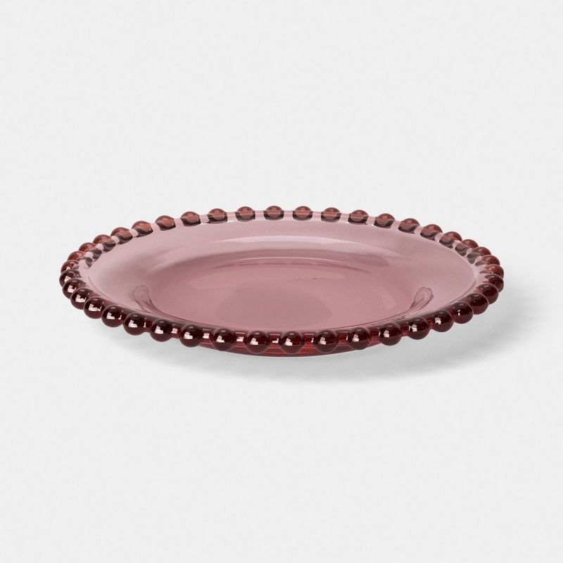 slide 3 of 4, 2pk 6.06" Glass Beaded Appetizer Plates Pink - Threshold™, 2 ct