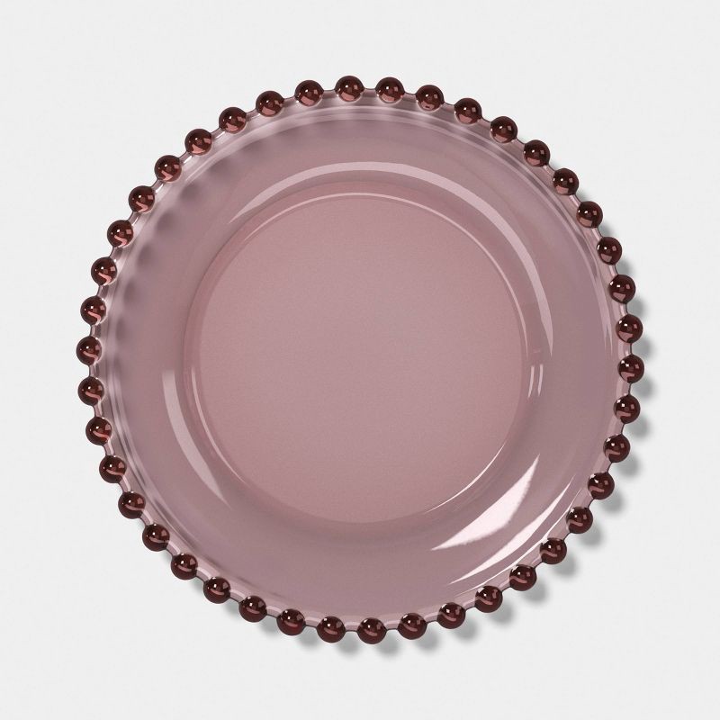 slide 4 of 4, 2pk 6.06" Glass Beaded Appetizer Plates Pink - Threshold™, 2 ct
