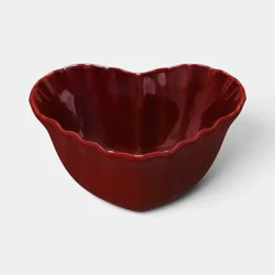 6.6 fl oz Valentine's Day Stoneware Heart Dip Bowl Red -Threshold™