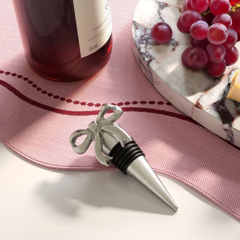 slide 2 of 3, Bow Wine Stopper Silver - Threshold™, 1 ct