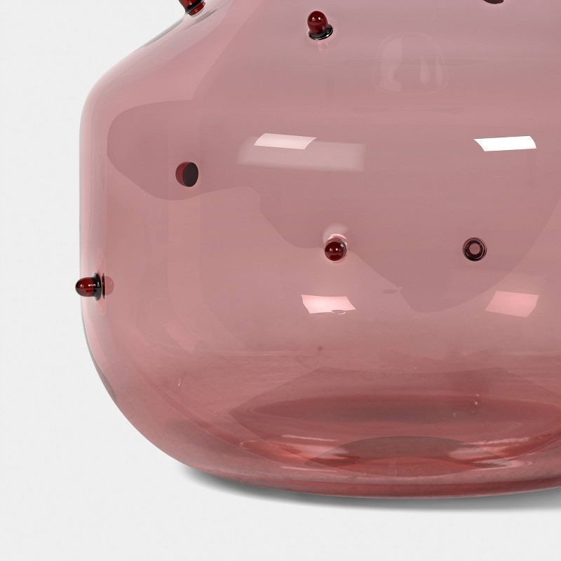 slide 3 of 3, 54.1 fl oz Glass Decanter Pink with Red Dots -Threshold™, 54.1 fl oz