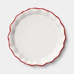 6" Valentine's Stoneware Appetizer Plate Scallop Red - Threshold™