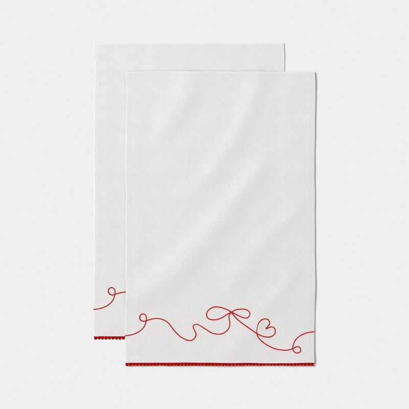 slide 3 of 4, 2pk Cotton Tea Towels White - Threshold™, 2 ct