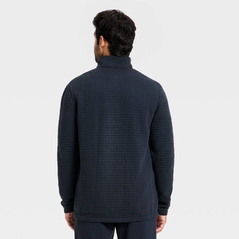 slide 2 of 3, Men's Quilted Fleece 1/2 Zip Pullover Sweatshirt - All In Motion™ Dark Blue XL, 1 ct