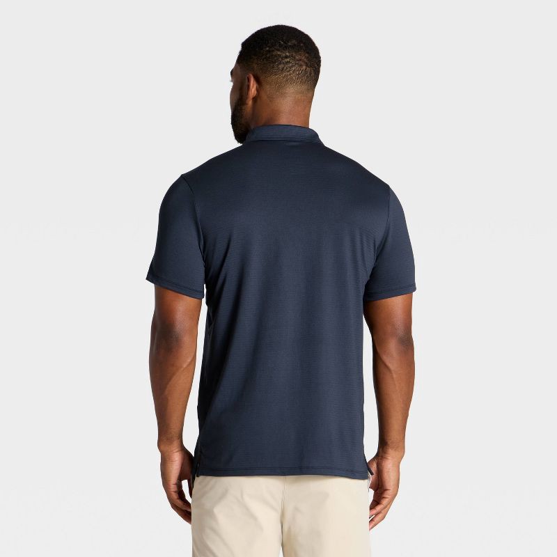 slide 2 of 3, Men's Linear Mesh Polo Shirt - All In Motion™ Navy Blue L, 1 ct