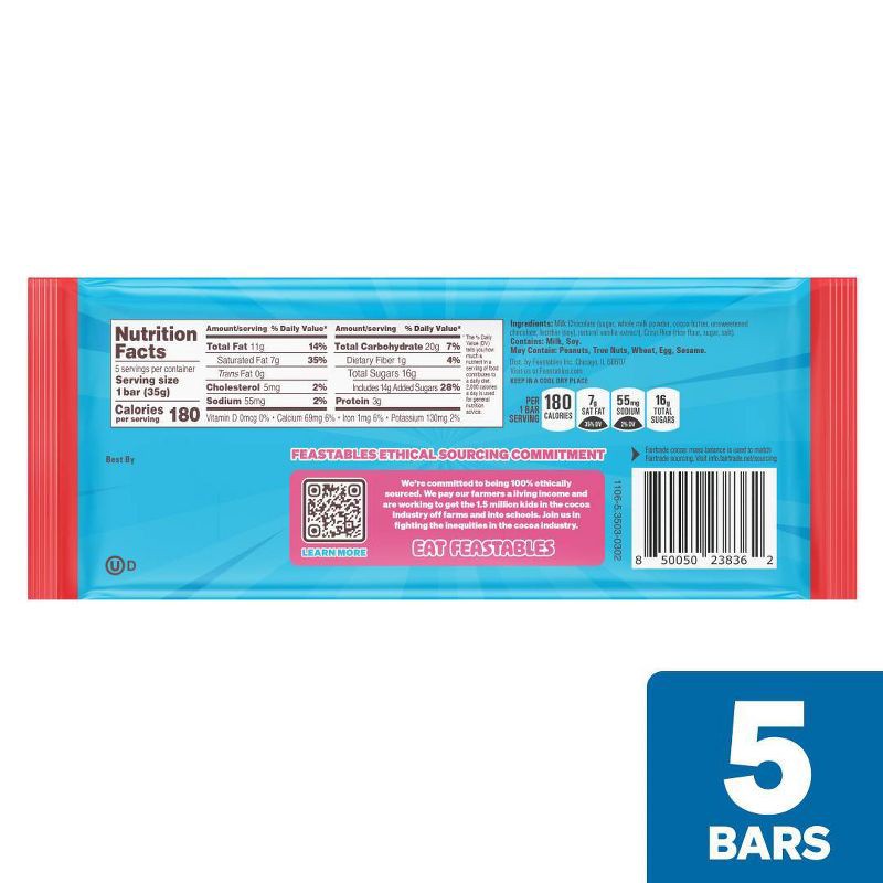 slide 2 of 7, Feastables Milk Chocolate Crunch - 6.17oz/5ct, 6.17 oz, 5 ct