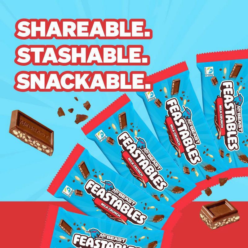 slide 5 of 7, Feastables Milk Chocolate Crunch - 6.17oz/5ct, 6.17 oz, 5 ct