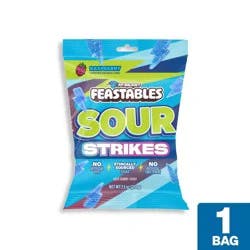 Feastables Sour Strikes Gummy Candies - Blue Raspberry - 7.5oz