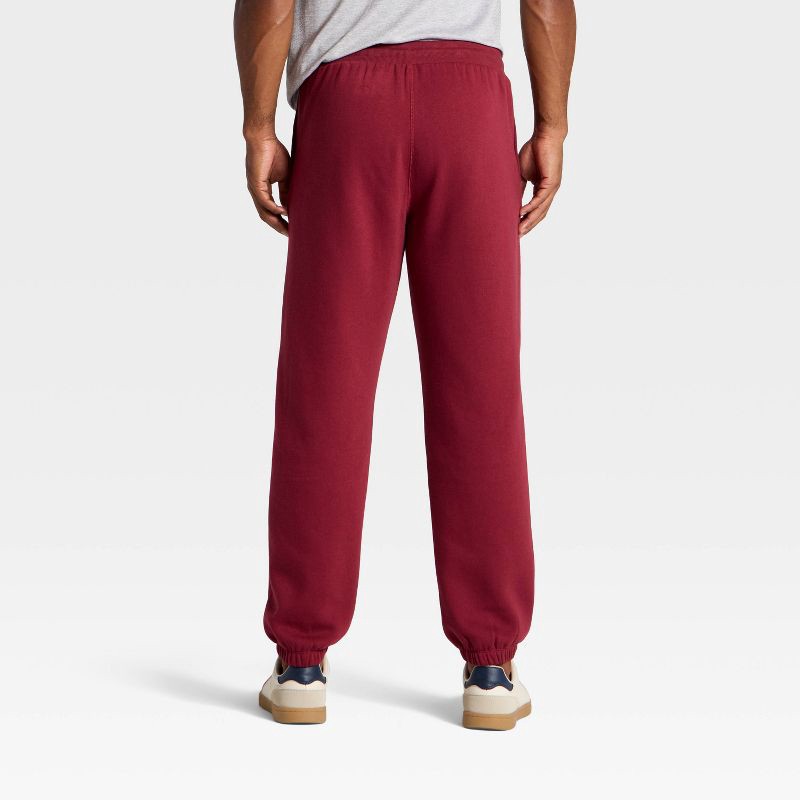 slide 2 of 3, Men's Cotton Fleece Jogger Pants - All In Motion™ Wine Red L, 1 ct