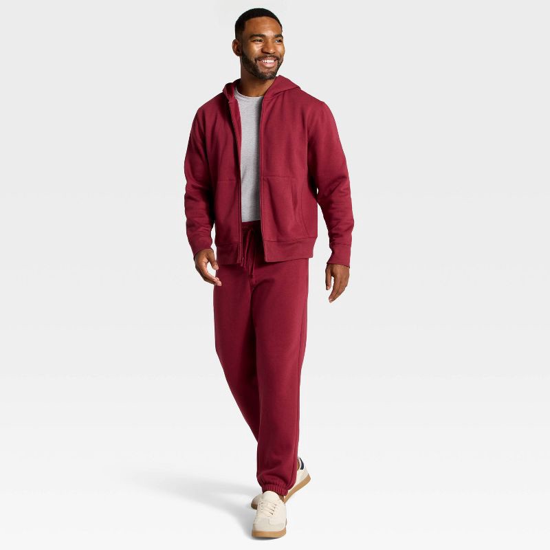 slide 3 of 3, Men's Cotton Fleece Jogger Pants - All In Motion™ Wine Red XXL, 1 ct