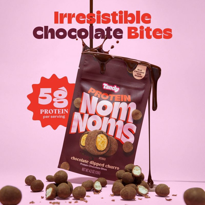 slide 3 of 7, Tandy Chocolate Protein NomNoms - Chocolate Dipped Churro - 4.2oz, 4.2 oz