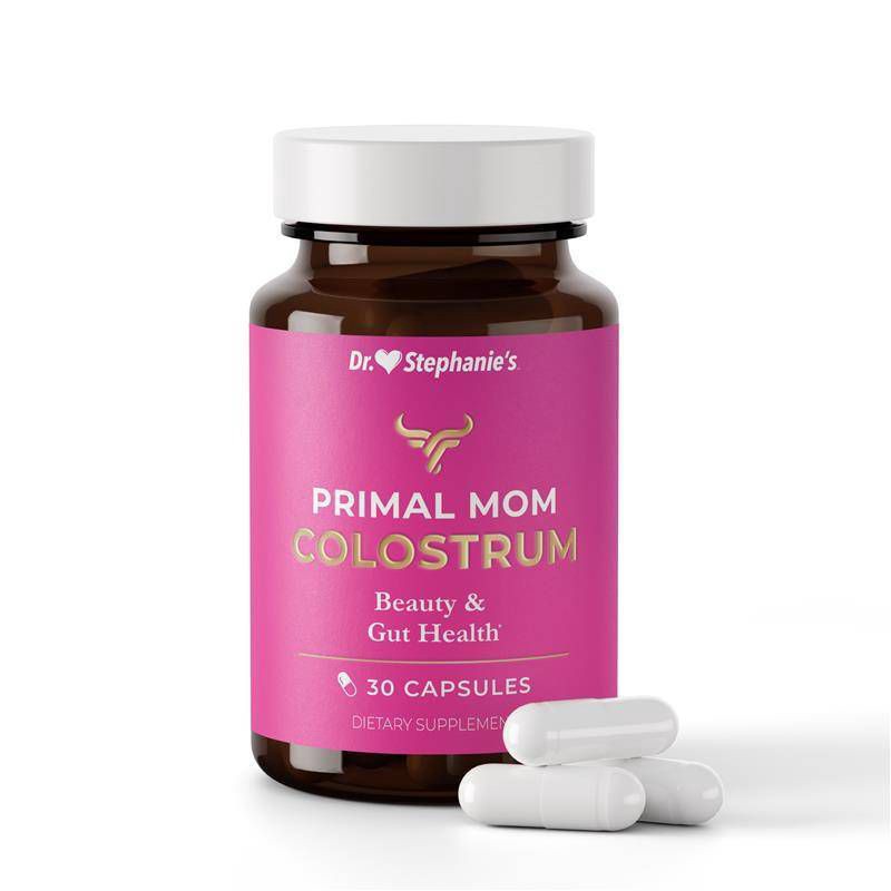 slide 2 of 7, Dr. Stephanie's Primal Moms Purified Colostrum Supplements for Gut, Skin, Hair and Immune Support - 30ct, 30 ct