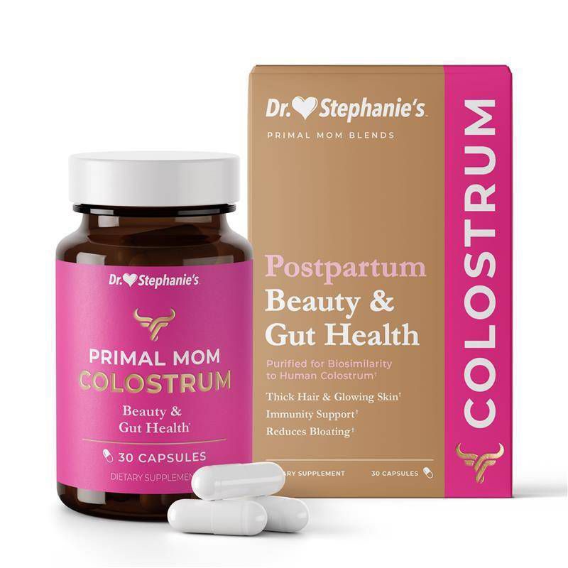 slide 1 of 7, Dr. Stephanie's Primal Moms Purified Colostrum Supplements for Gut, Skin, Hair and Immune Support - 30ct, 30 ct