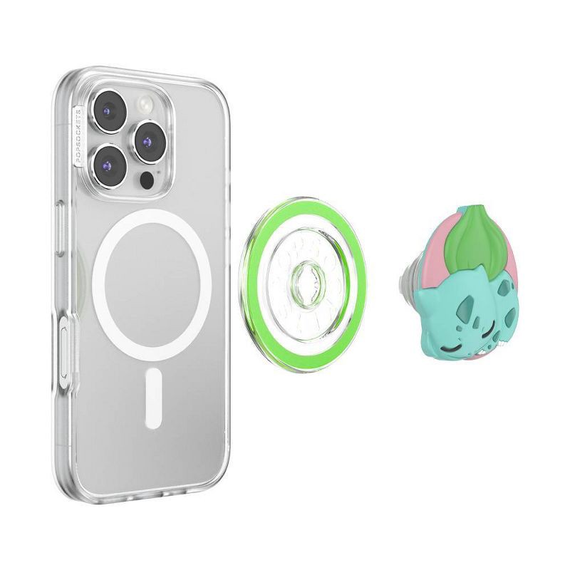 slide 3 of 5, PopSockets Pokémon Magnetic Phone Grip with MagSafe Adapter Ring - Sleepy Bulbasaur, 1 ct