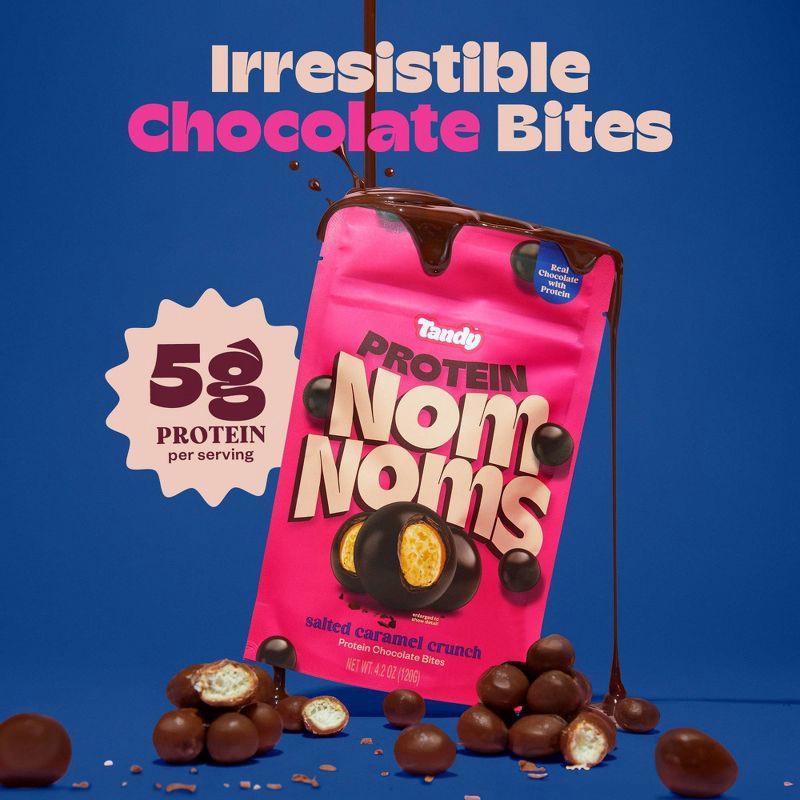 slide 3 of 7, Tandy Chocolate Protein NomNoms - Salted Caramel Crunch - 4.2oz, 4.2 oz