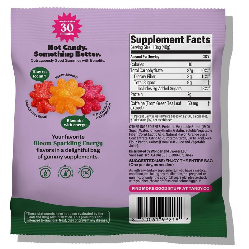 slide 2 of 8, Tandy Energy Blooms Gummy Supplements - 1.4oz, 1.4 oz