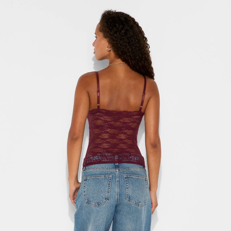 slide 3 of 4, Women's Lace Camisole - Wild Fable™ Red M, 1 ct