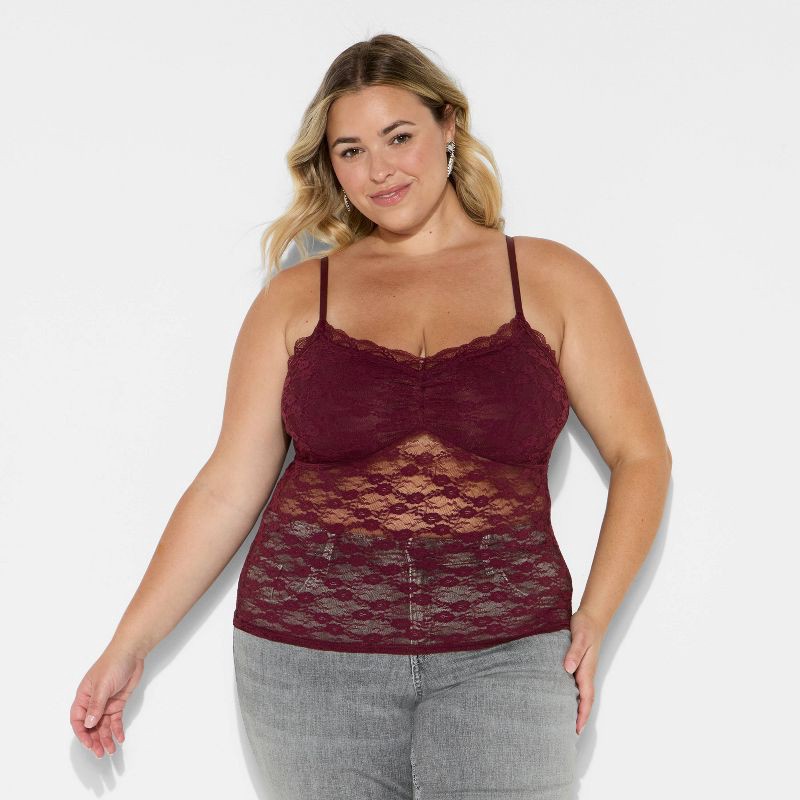 slide 2 of 3, Women's Lace Camisole - Wild Fable™ Red XXL, 1 ct