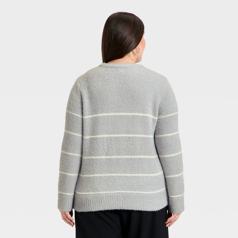 slide 2 of 3, Women's Fuzzy Pullover Sweater - A New Day™ Light Gray XXL, 1 ct