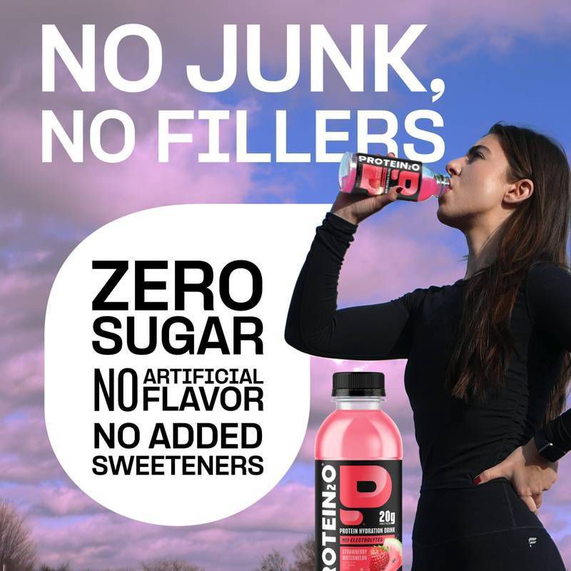 slide 3 of 6, Protein2O Protein20 Electrolytes Strawberry Watermelon Flavored Water - 16.9 fl oz, 16.9 fl oz