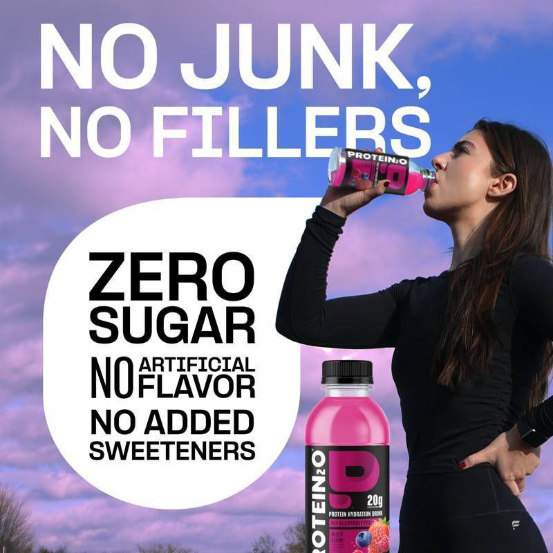 slide 3 of 6, Protein2O Protein20 Electrolytes Mixed Berry Flavored Water - 16.9 fl oz, 16.9 fl oz