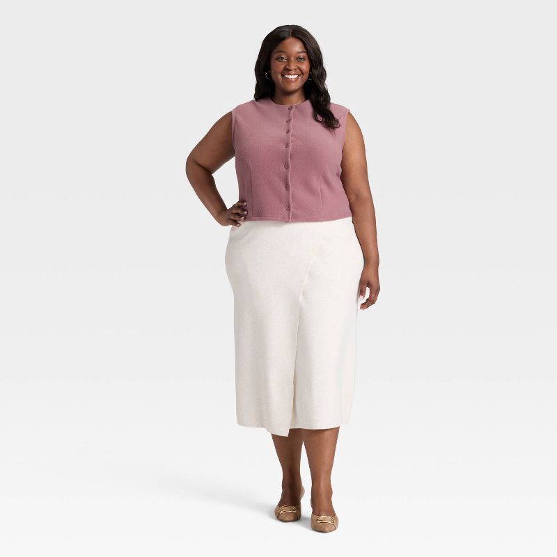 slide 3 of 3, Women's Brushed Vest - A New Day™ Mauve XXL, 1 ct