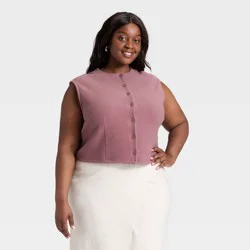 Women's Brushed Vest - A New Day™ Mauve XXL