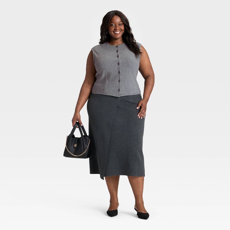 slide 3 of 3, Women's Brushed Vest - A New Day™ Gray XXL, 1 ct