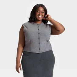 Women's Brushed Vest - A New Day™ Gray XXL