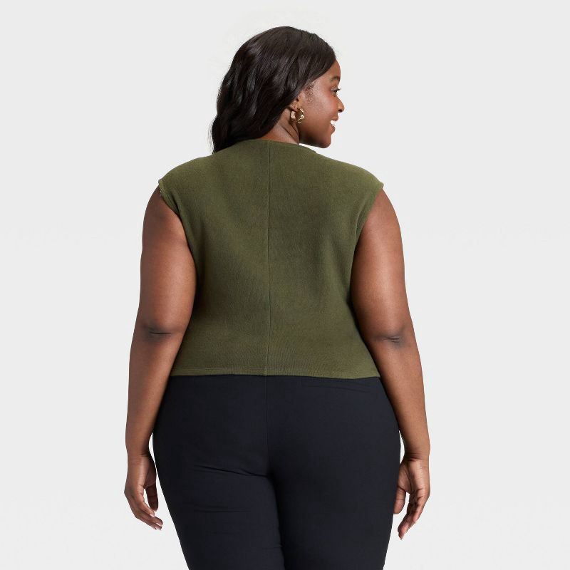 slide 2 of 3, Women's Brushed Vest - A New Day™ Olive XXL, 1 ct
